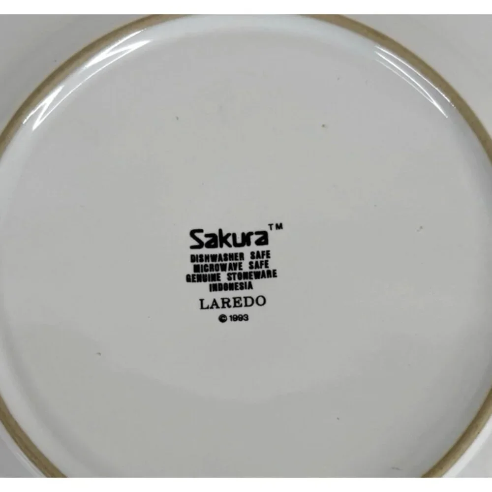 1993 Sakura LAREDO Plates Luncheon Salad‎ Cowboy Boots Hat Rope 8